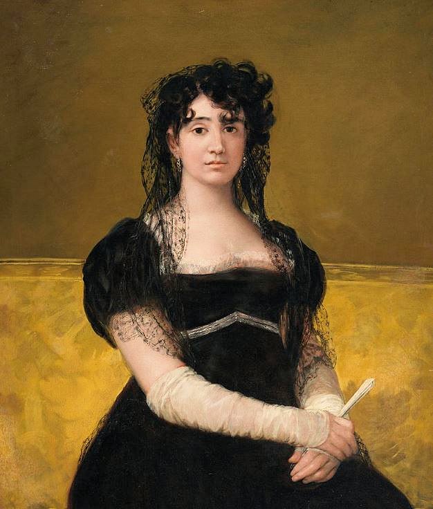 フランシスコ・デ・ゴヤ作「ドナ・アントニア・サラテの肖像(Portrait of Doña Antonia Zárate)」初回肖像画　1805年